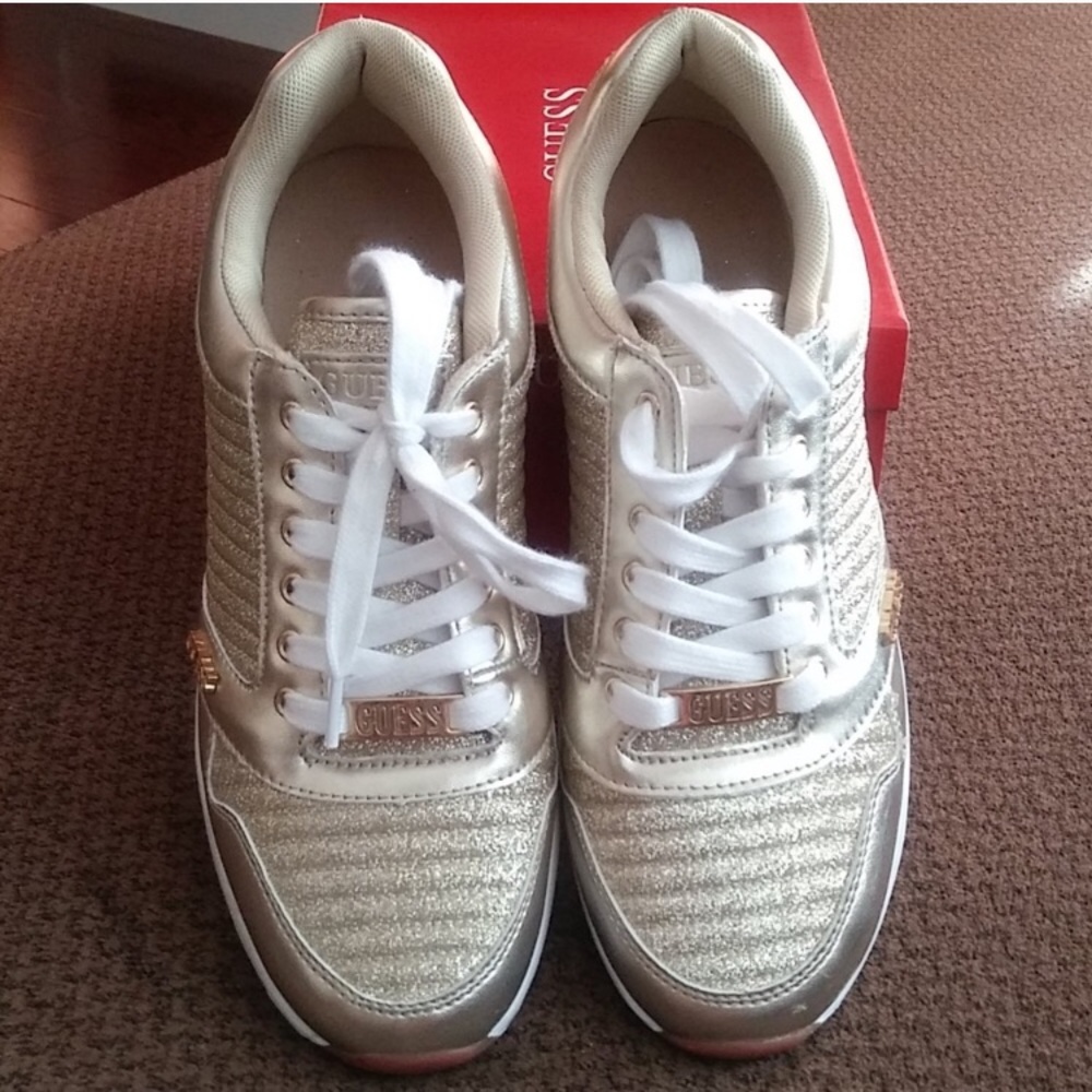 Guess Gold Sneakers. Size 9